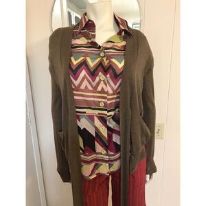 Vera Wang Designer (Original) Lightweight Wool Tie Front Cardigan Sweater Sz SM